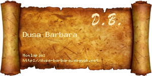 Dusa Barbara névjegykártya